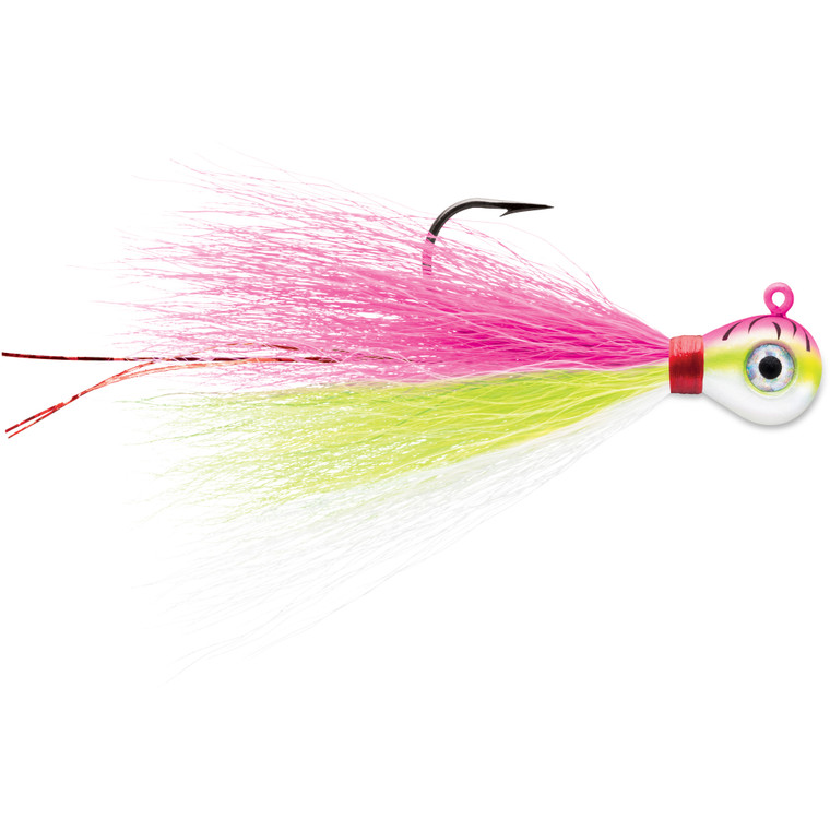 VMC Bucktail Jig - 1/16oz Pink Fire UV 2pk