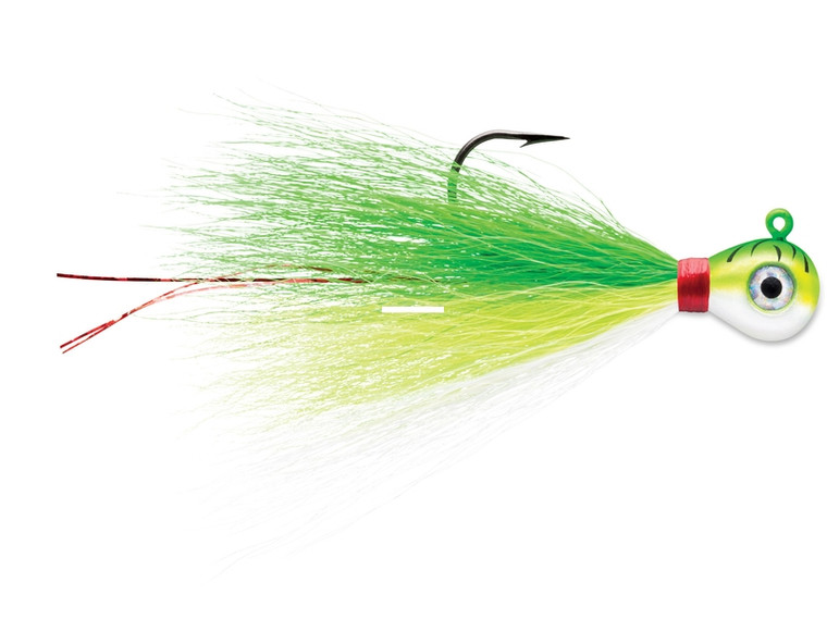VMC Bucktail Jig - 1/32oz Green Fire UV 2pk