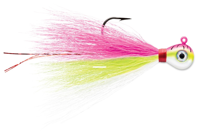 VMC Bucktail Jig - 1/8oz Pink Fire UV 2pk