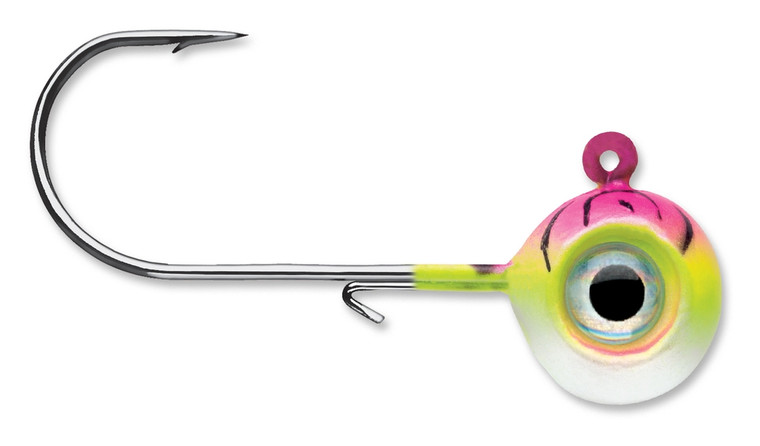 VMC Neon Moon Eye Jighead - 1/2oz Pink Fire UV 4pk