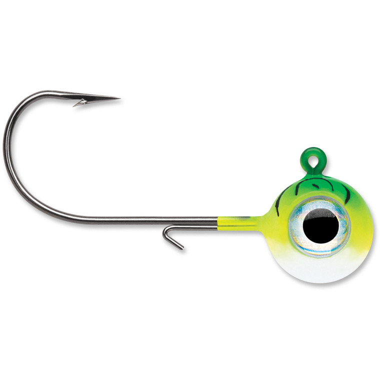 VMC Neon Moon Eye Jighead - 1/32oz Green Fire UV 2pk
