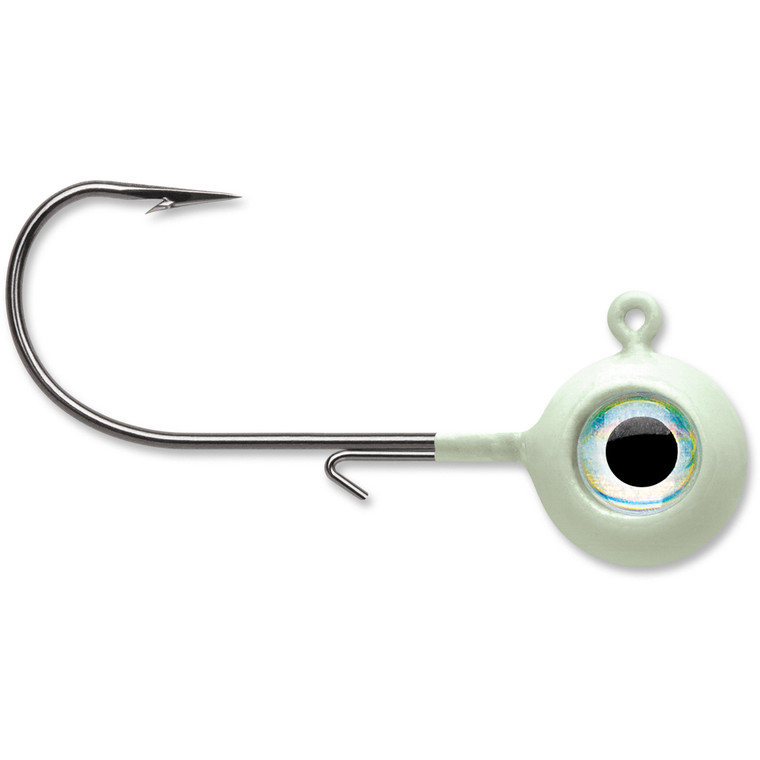 VMC Neon Moon Eye Jighead - 1/4oz Glow 4pk