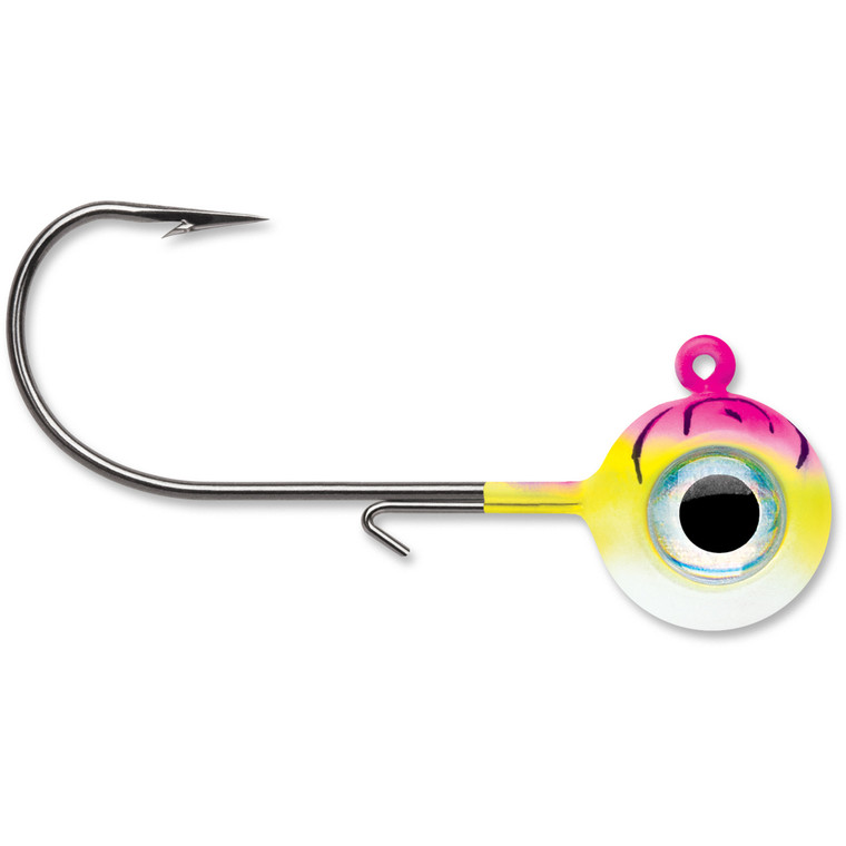 VMC Neon Moon Eye Jighead - 3/8oz Pink Fire UV 4pk - NME38-PFU