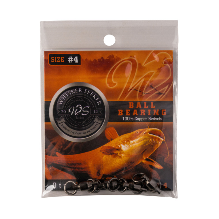 Whisker Seeker BB Swivel - #4 100 lb Black Nickel 4pk