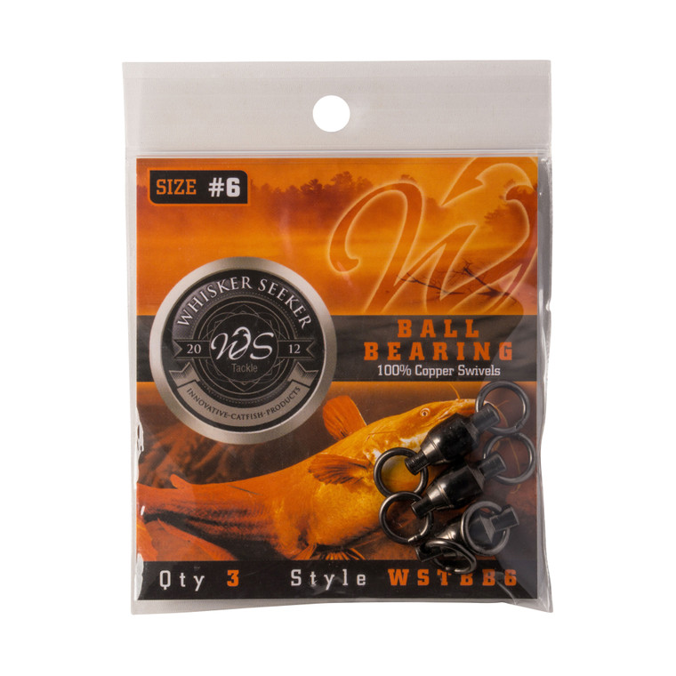 Whisker Seeker BB Swivel - #6 160 lb Black Nickel 3pk