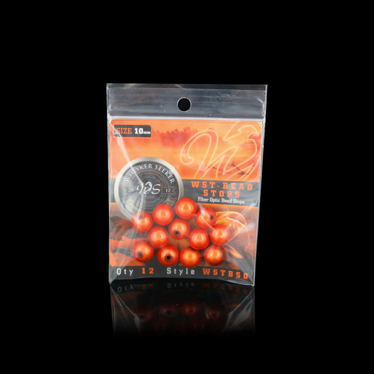 Whisker Seeker Bead Stops - Orange 12pk