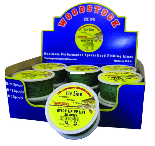Woodstock Nylon Tip-Up line - 50 yd Green 30 lb