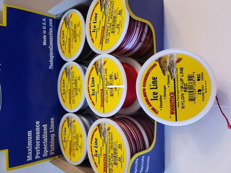 Woodstock Nylon Tip-Up line - 50 yd Red 30 lb