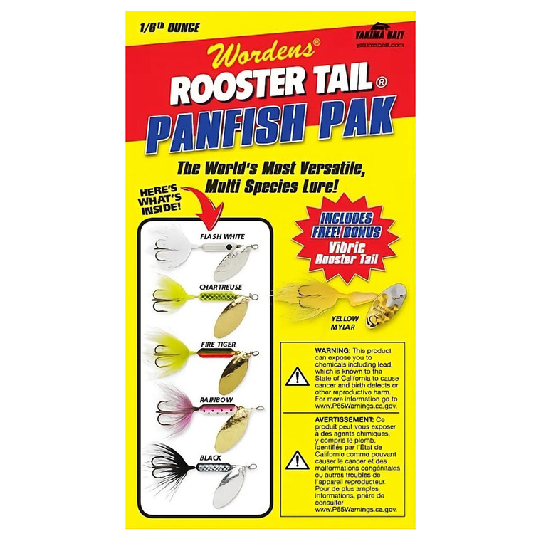 Yakima Rooster Tail Box Kit - 1/6oz PnPk FW/Cht/FT/Rb/B/YM