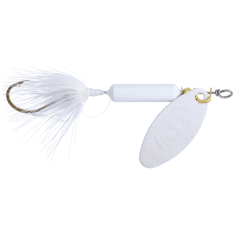 Yakima Rooster Tail SingleHk - 1/16oz Swing Painted; Snow