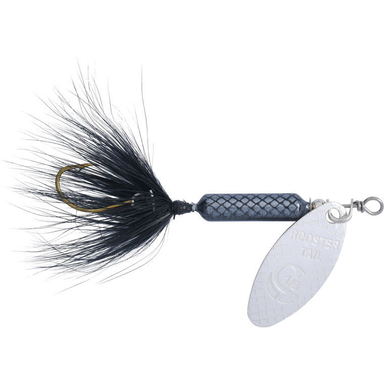 Yakima Rooster Tail SingleHk - 1/8oz Swing Silver; Black