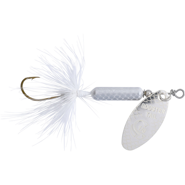 Yakima Rooster Tail SingleHk - 1/8oz Swing Silver; White