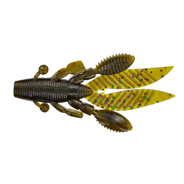 Yamamoto Flappin' Hog - 3.75'' GP/Lg Grn&Prp Flk 7pk