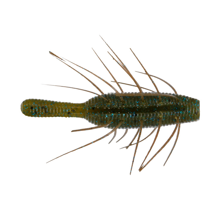 Yamamoto Fuzzy Nuki - 2.5'' Green Pumpkin Blue 5pk