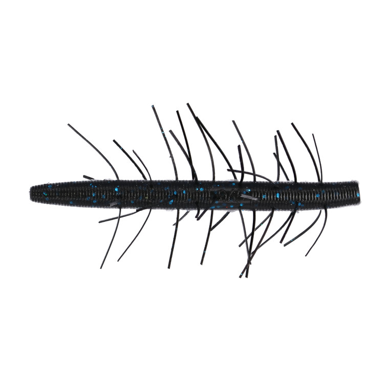 Yamamoto Fuzzy Senko - 4'' Black w/LG Blue Flk 5pk