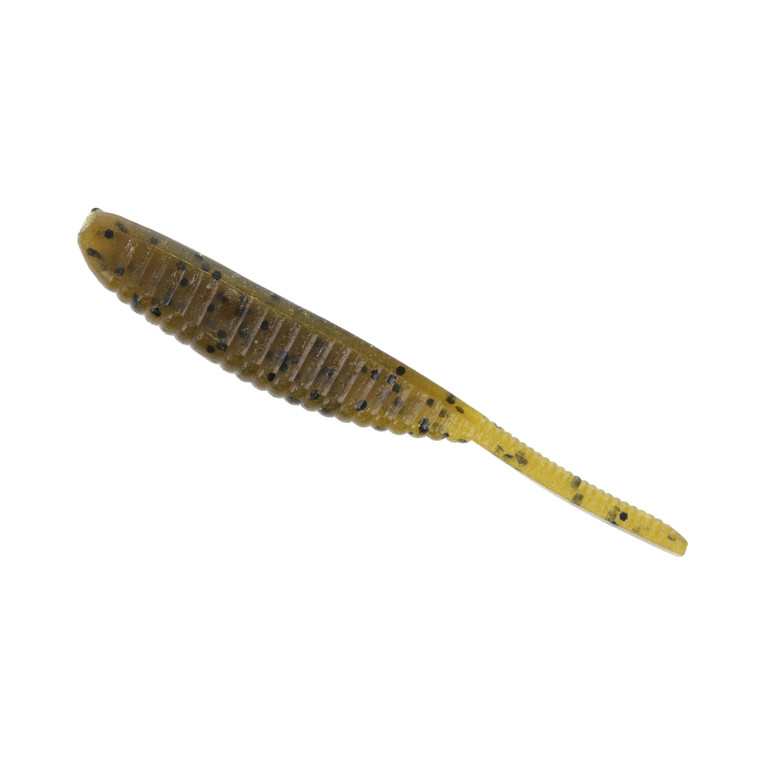 Yamamoto Shad Shape Worm - 3'' GP/Large Blk Flake 10pk