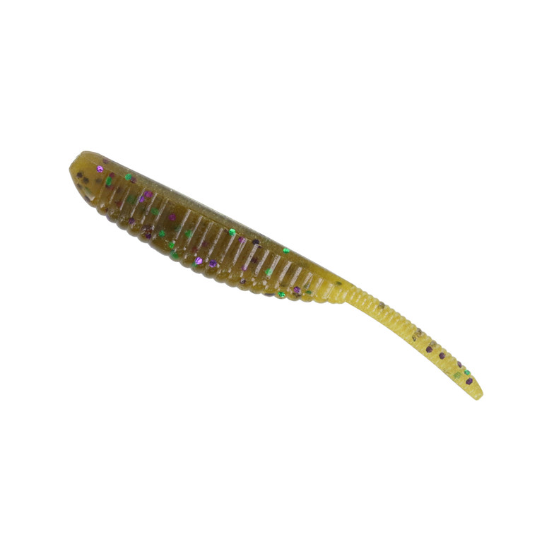 Yamamoto Shad Shape Worm - 3'' GP/Lg Grn & Prp Flk 10pk