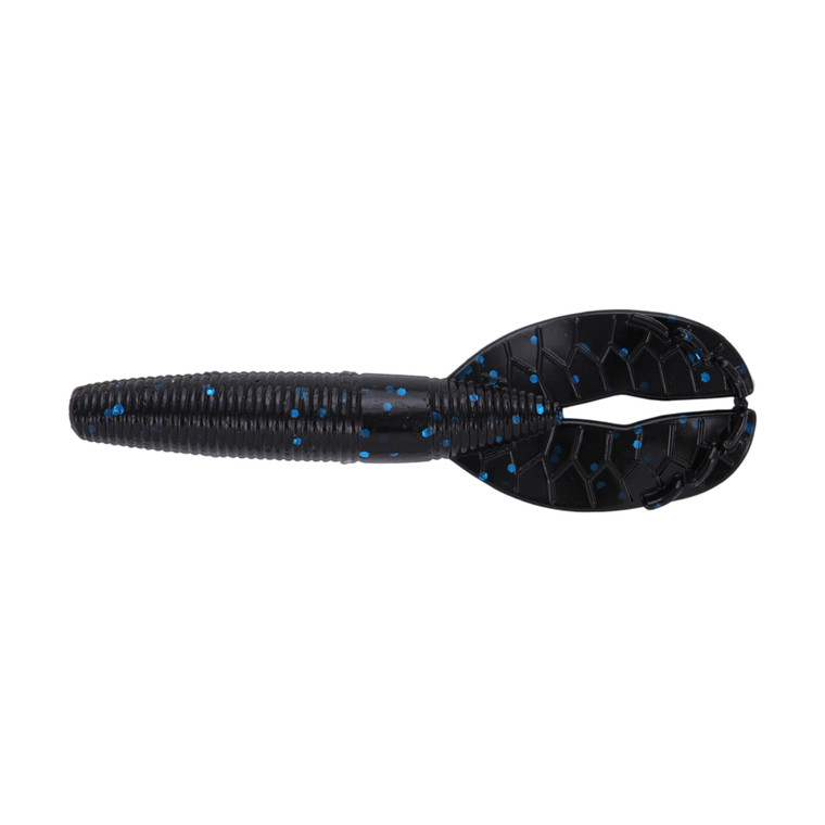 Yamamoto Shinobi Grub - 3.5'' Blk w/LG Blue Flk 8pk