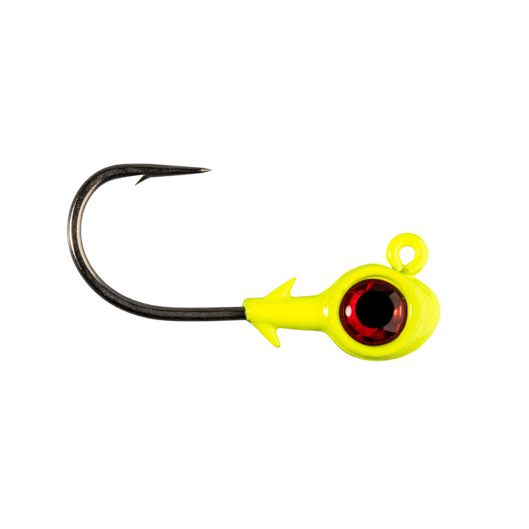 Z Man Trout Eye X Jighead - 1/4oz Chartreuse/Red 3pk