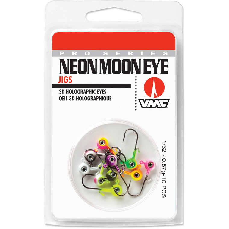 VMC NeonMoon Eye Jighead Kit - 1/32oz Assorted 10pk - NME132KASST