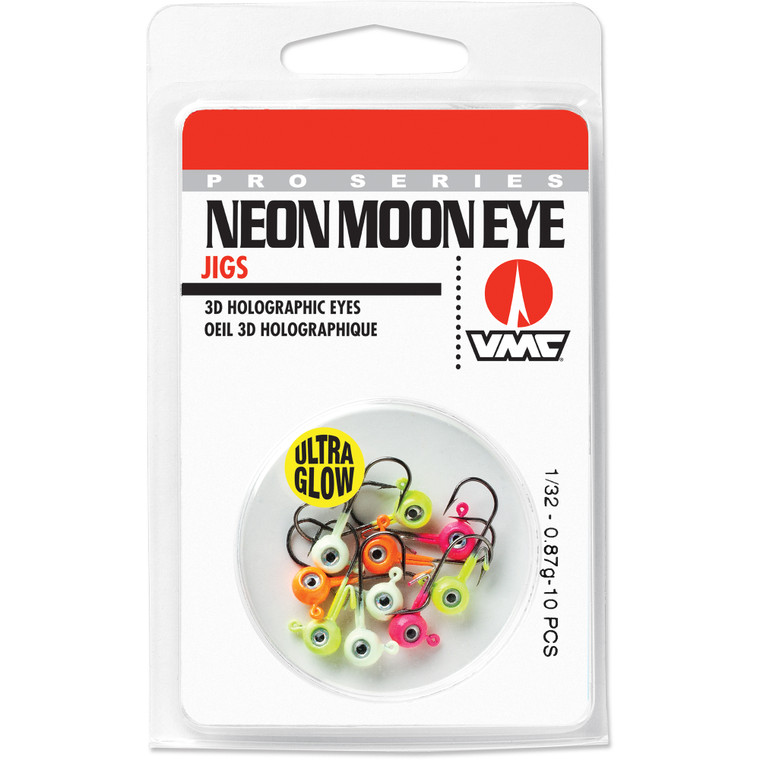 VMC NeonMoon Eye Jighead Kit - 1/32oz Assorted 10pk - NME132GKASST