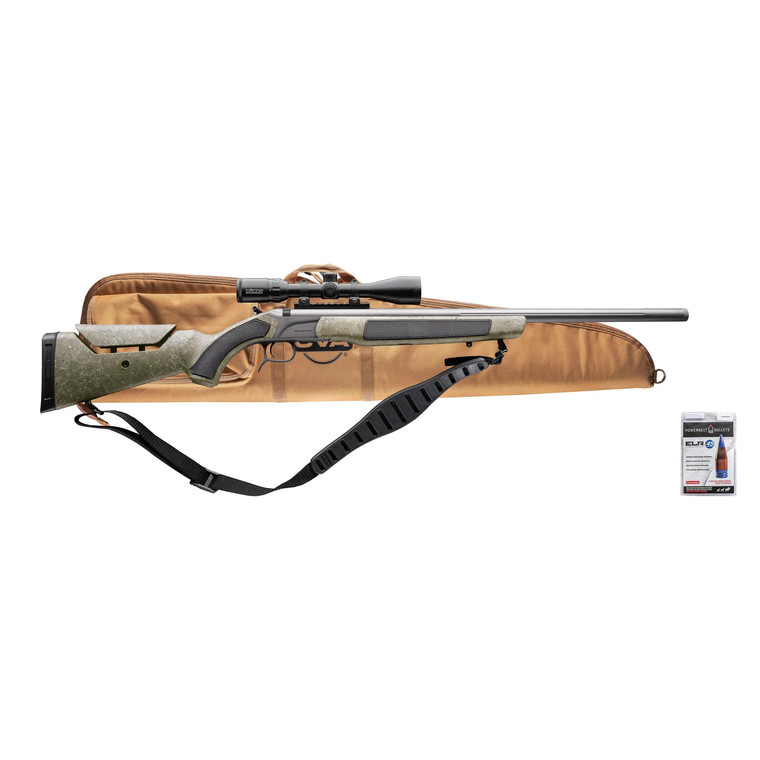 CVA Accura MR-X Muzzleloader - Cerakote Tungsten & OD Green Stock - Konus? Scope Pkg - .45 Cal 26" - PR3232NSCP
