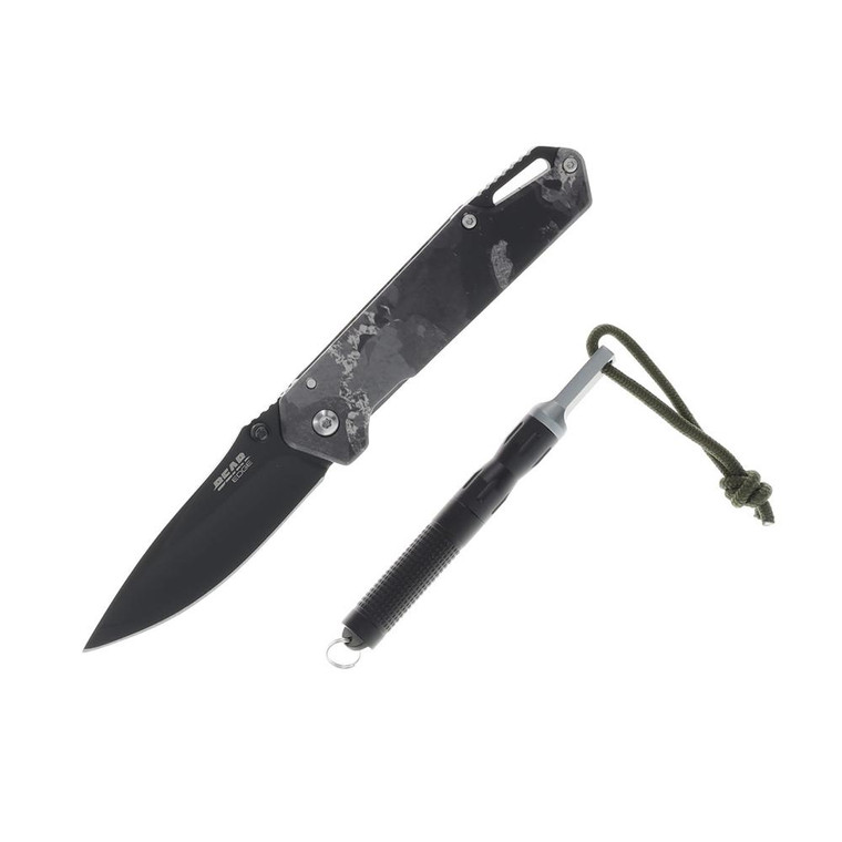 Bear & Son Edge Folding Knife 3-1/2" Drop Point Blade Truetimber Midnight Camo - 71833