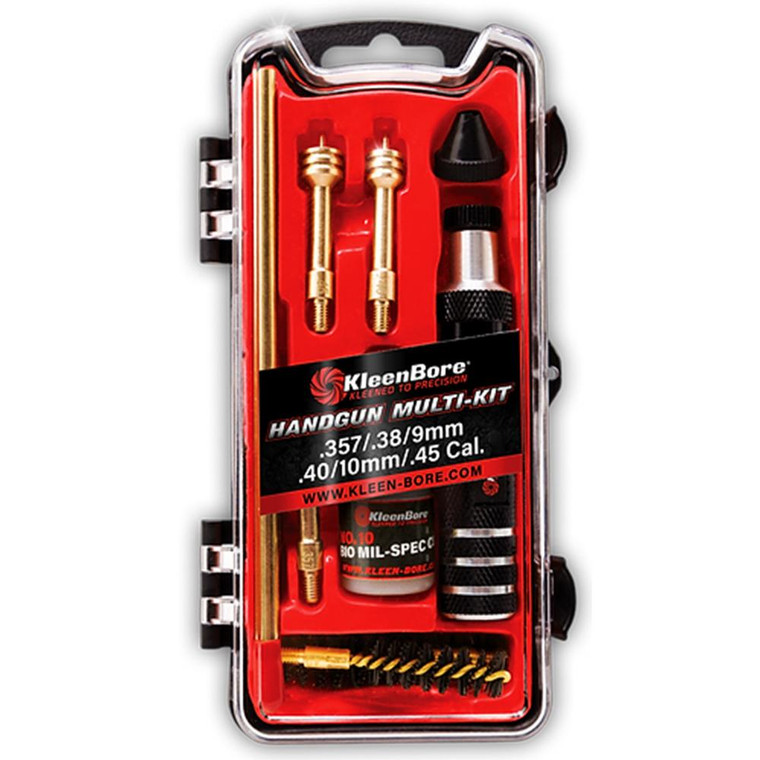 KleenBore Multi-Handgun Cleaning Kit .38/9mm Luger/10mm/.40/.45 Caliber - HMK38-45