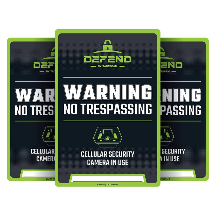Tactacam Defend No Tresspassing Sign 3/ct - DFD-S-3