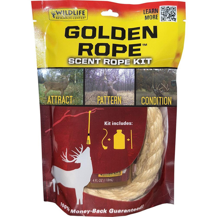Wildlife Research Golden Rope Scent Rope Kit with 1 Rope and 4 oz Attractant Bottle - 391