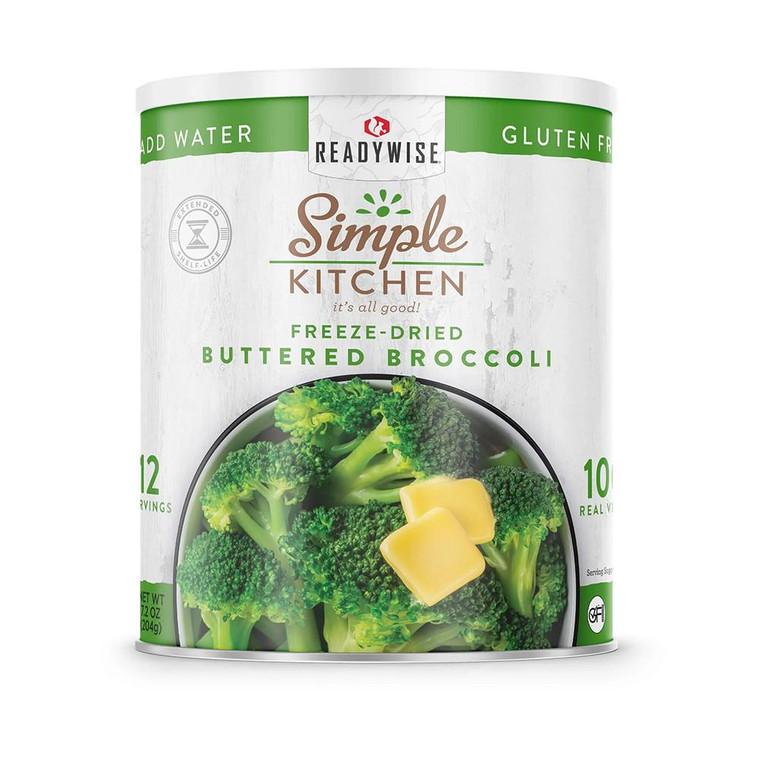Readywise Simple Kitchen Freeze Dried Buttered Broccoli 20 Serving - RWSKCN03-007