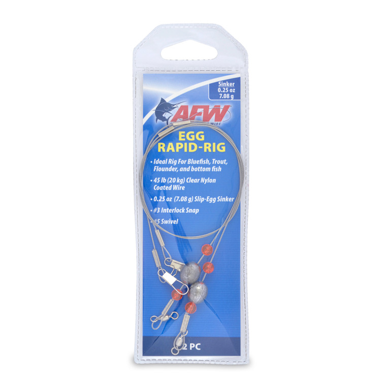 AFW Egg Rapid Rigs, 1/4oz; #3 Snap;#5 Swivel 2pc
