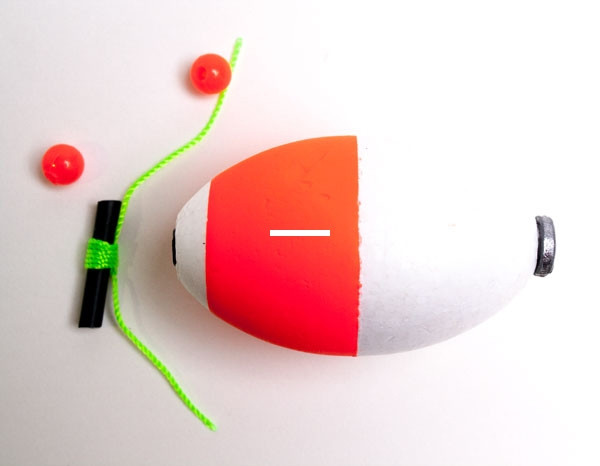 Betts Slip Float: Weighted, Oval 2'' Red/White Slip 2pk