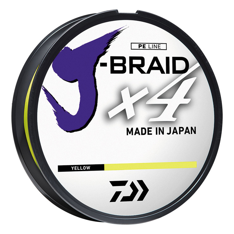 Daiwa J-Braid X4, 300 yd Flo Yellow 10 lb
