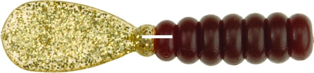 DOA CAL Paddle Tail Grubs, 3'' Rootbeer/Gold Tail 12pk