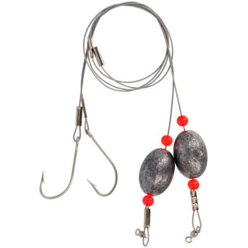 EA Wire Ready Rig W/Hook, 1.5oz #2/0 17'' Steel 2pk