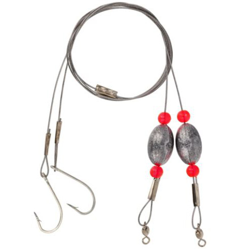 EA Wire Ready Rig W/Hook, 2oz #2/0 17'' Steel 2pk
