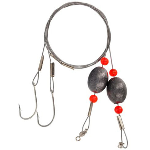 EA Wire Ready Rig W/Hook, 3/4oz #1 17'' Steel 2pk