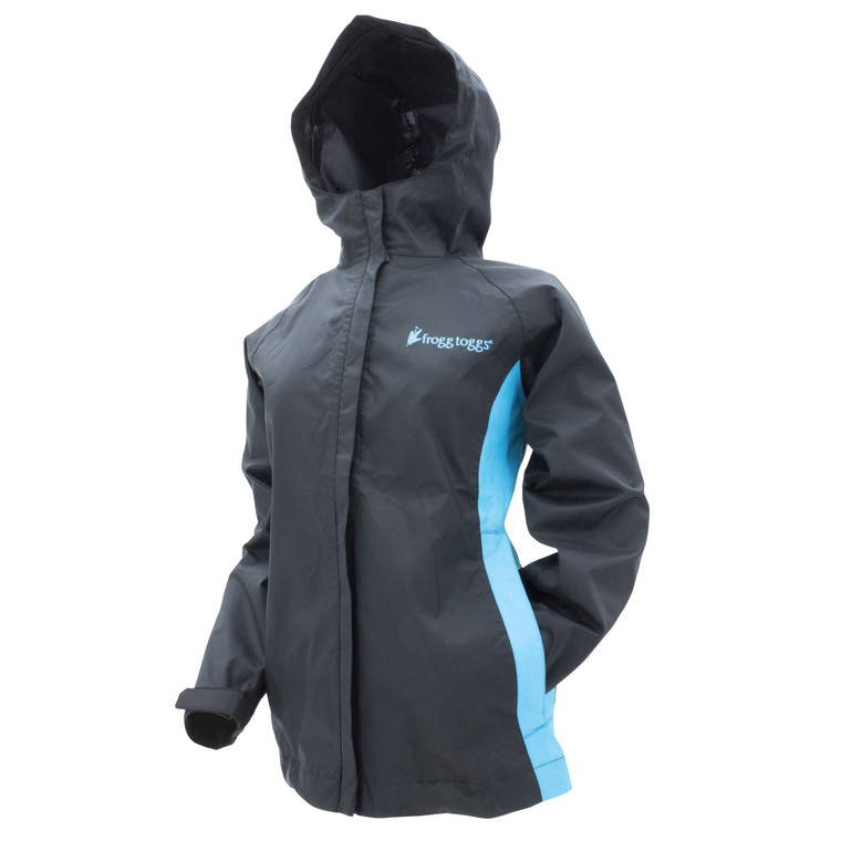 Frogg Toggs StormWatchJacket, Womens 2X Black/Turquoise