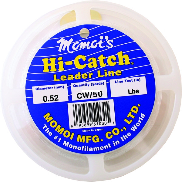 Momoi HiCatch Nyln Mono Ldr, 50lb 50yd Spool Clear White