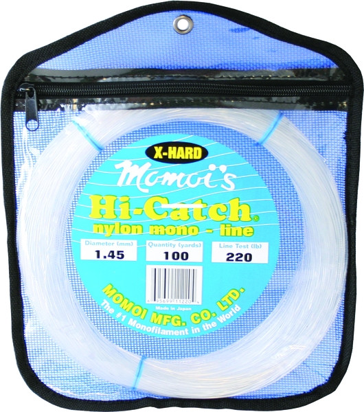 Momoi X-TRA Hard Leader, 220lb 100yd Coil Clear White