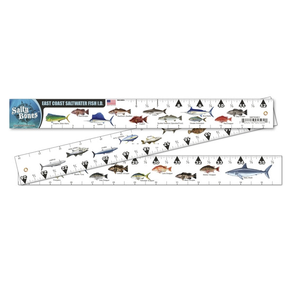 Salty Folding Fishing Ruler, 1.25x12.9 East Coast SW ID