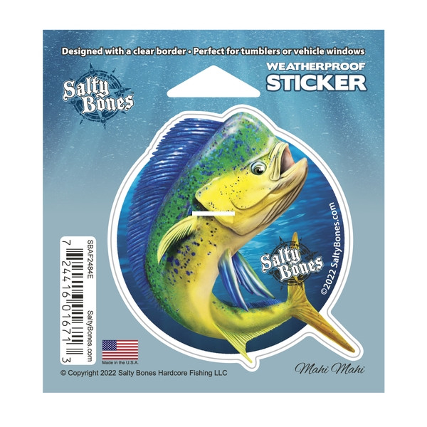 Salty Sticker, 3.8x4 Mahi Tumbler