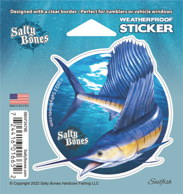 Salty Sticker, 3.8x4 Sailfish Tumbler