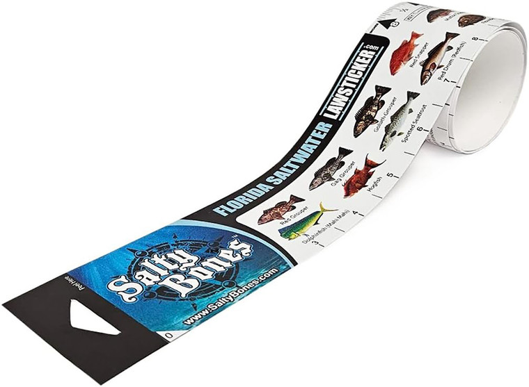 Salty SW FishingRulerSticker, 2.25x37 Florida
