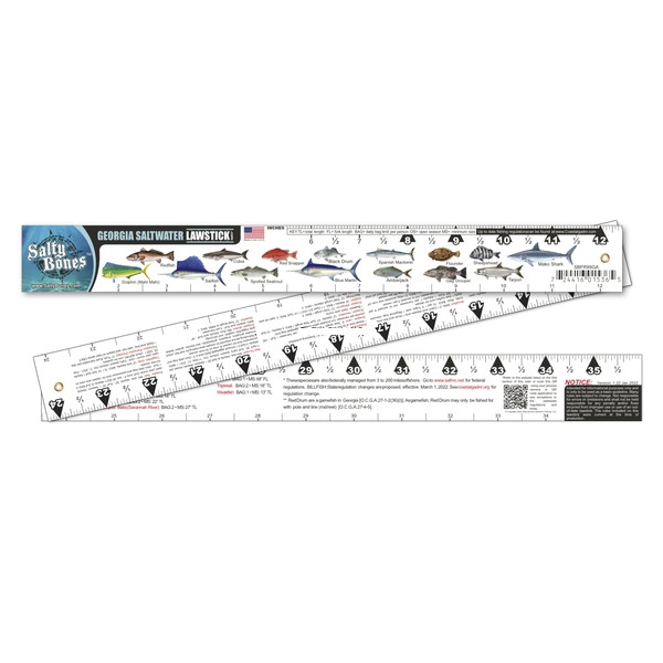 Salty SW Folding FishRuler, 1.25x12.9 Georgia
