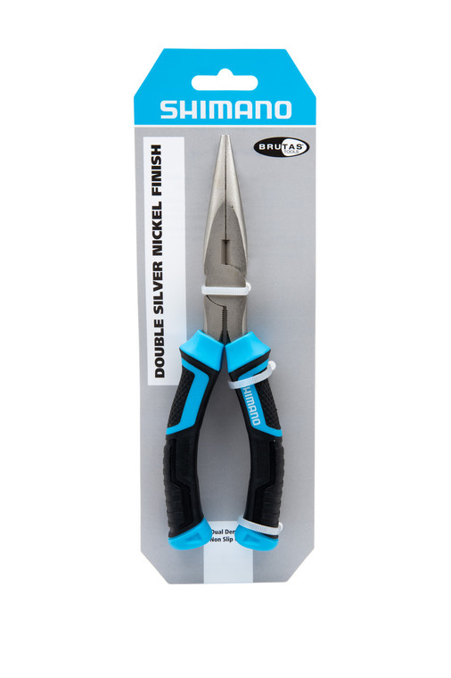 Shimano Brutas Pliers, 8'' Long Nose Silver Nickel