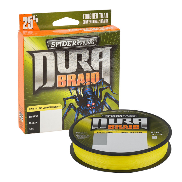 SpiderWire DuraBraid, 150 yd Hi-Vis Yellow 30 lb