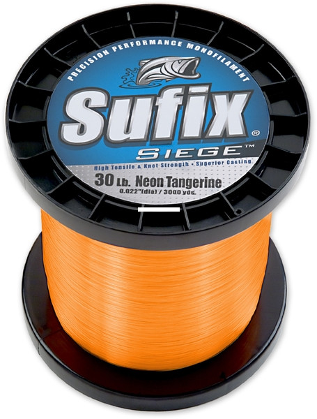 Sufix Siege, 3000 yd Neon Tangerine 20 lb