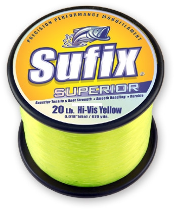 Sufix Superior 2 Kg Spool, 4810 yd Hi-Vis Yellow 50 lb